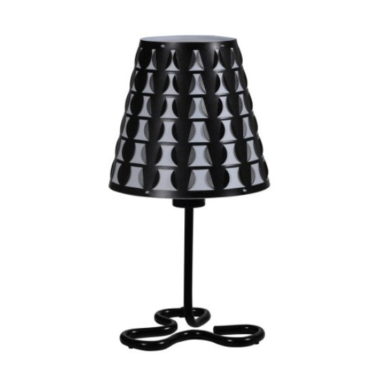 Traci Black Geometric Metal Table Lamp