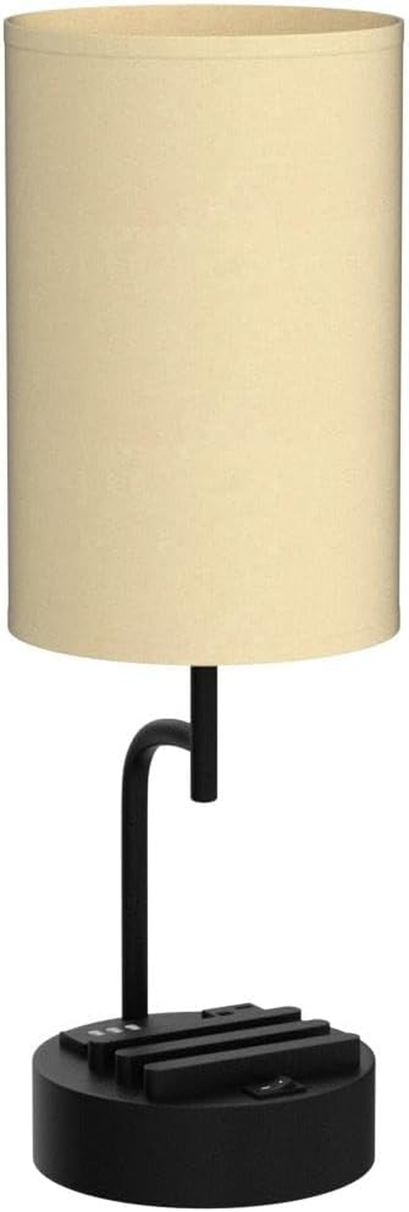 Table Lamp with 3 USB Ports and AC Outlet for Bedroom