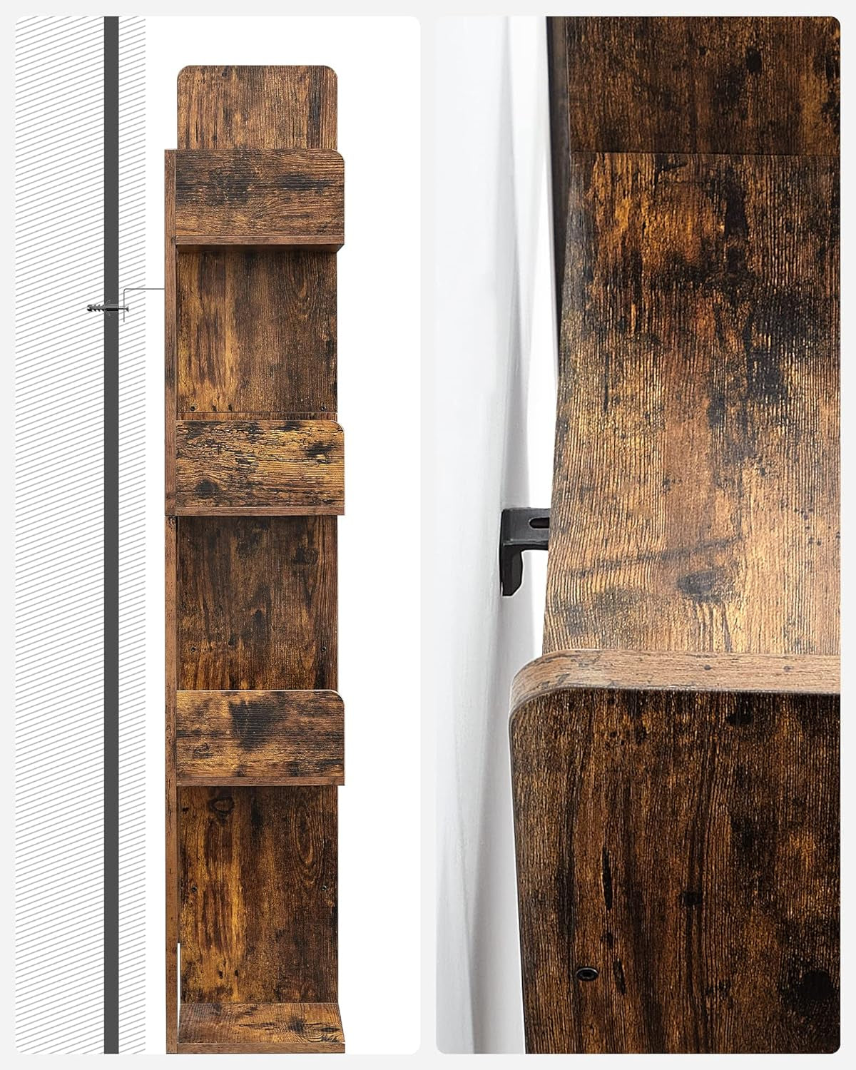 Tree-Shaped Rustic Bookshelf with 13 Shelves – Space-Saving Bookcase