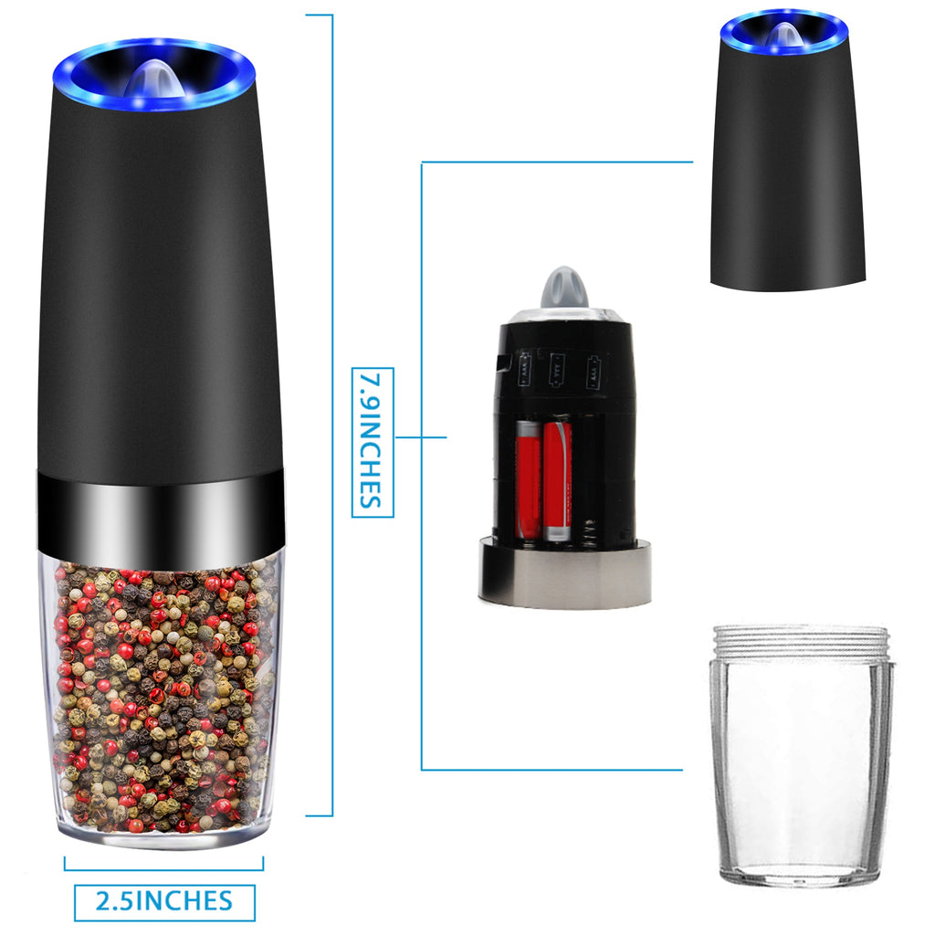 Electric Gravity Sensor Pepper Grinder with LED Light