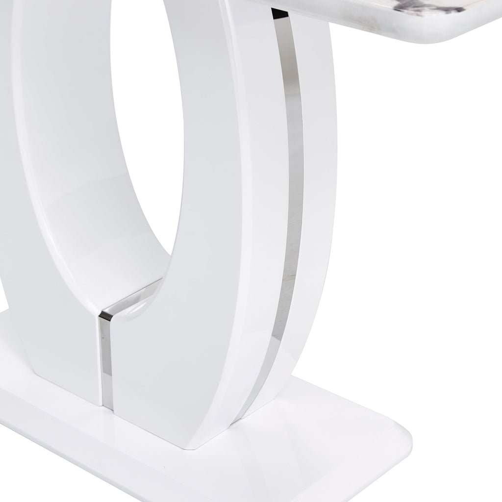 Modern Glossy White Rectangular Console Bar Table – 47.24" MDF Top