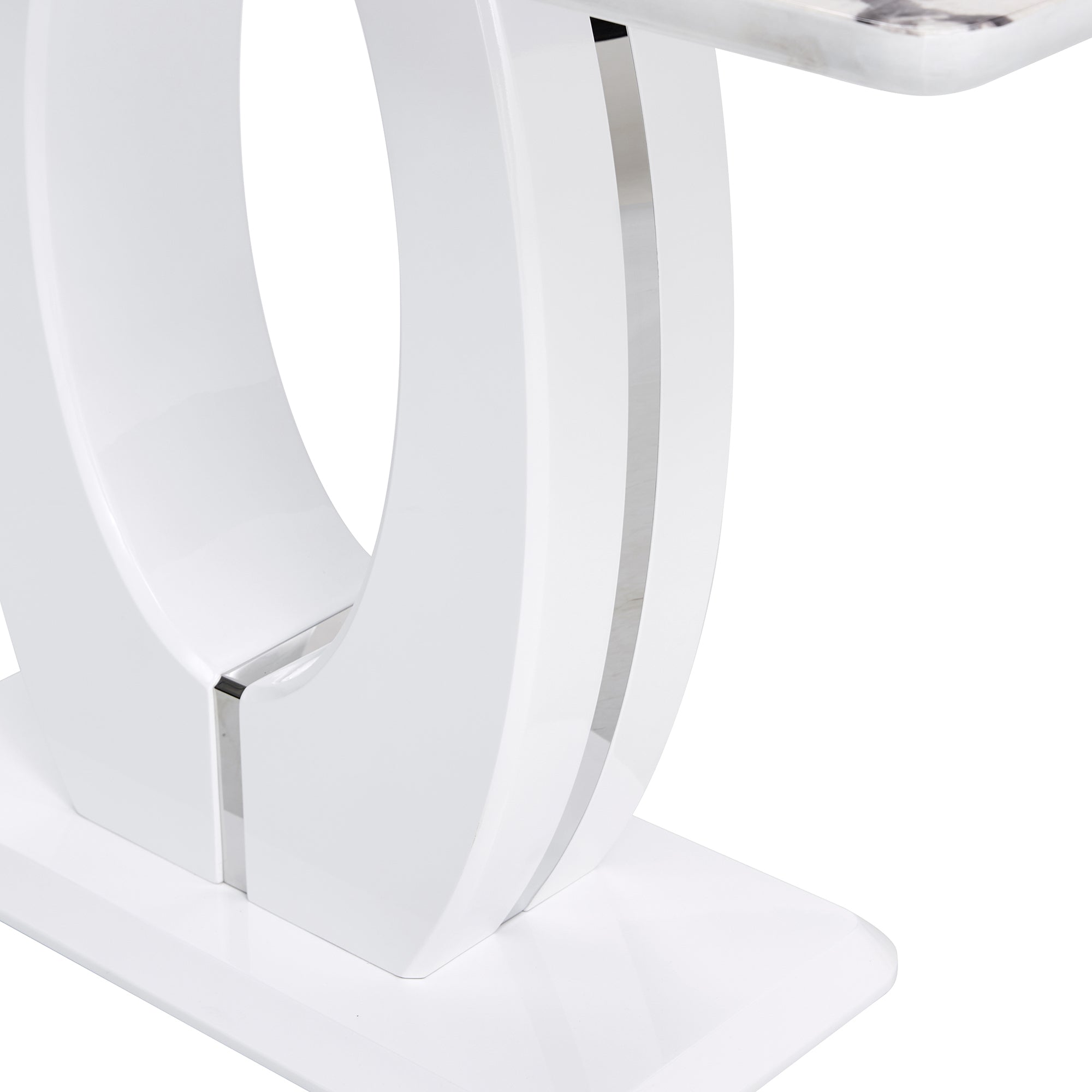 Modern Glossy White Rectangular Console Bar Table – 47.24" MDF Top