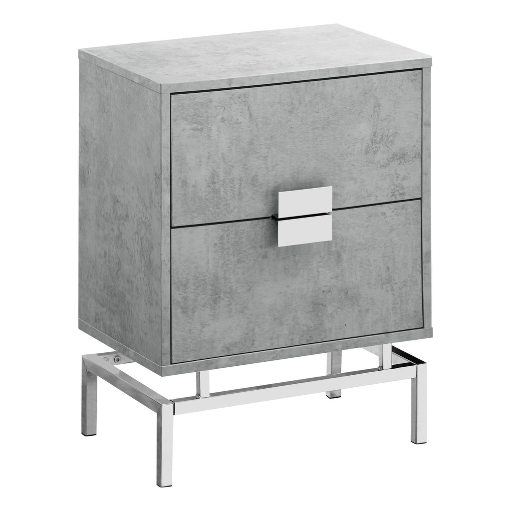 23.5" Modern Chrome Metal Accent Table – Particle Board Side Table