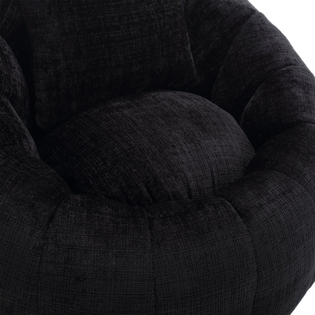 Modern Extra Large Round Bean Bag Chair with Footrest – Ultra Cozy Living Room Lounger