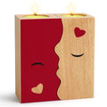 Kissing Candle Holders – Wooden Decorative Set (2pcs)