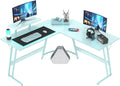 L-Shaped Gaming Desk 51” Corner Computer Desk – Carbon Fiber Style