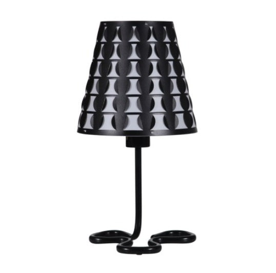 Traci Black Geometric Metal Table Lamp