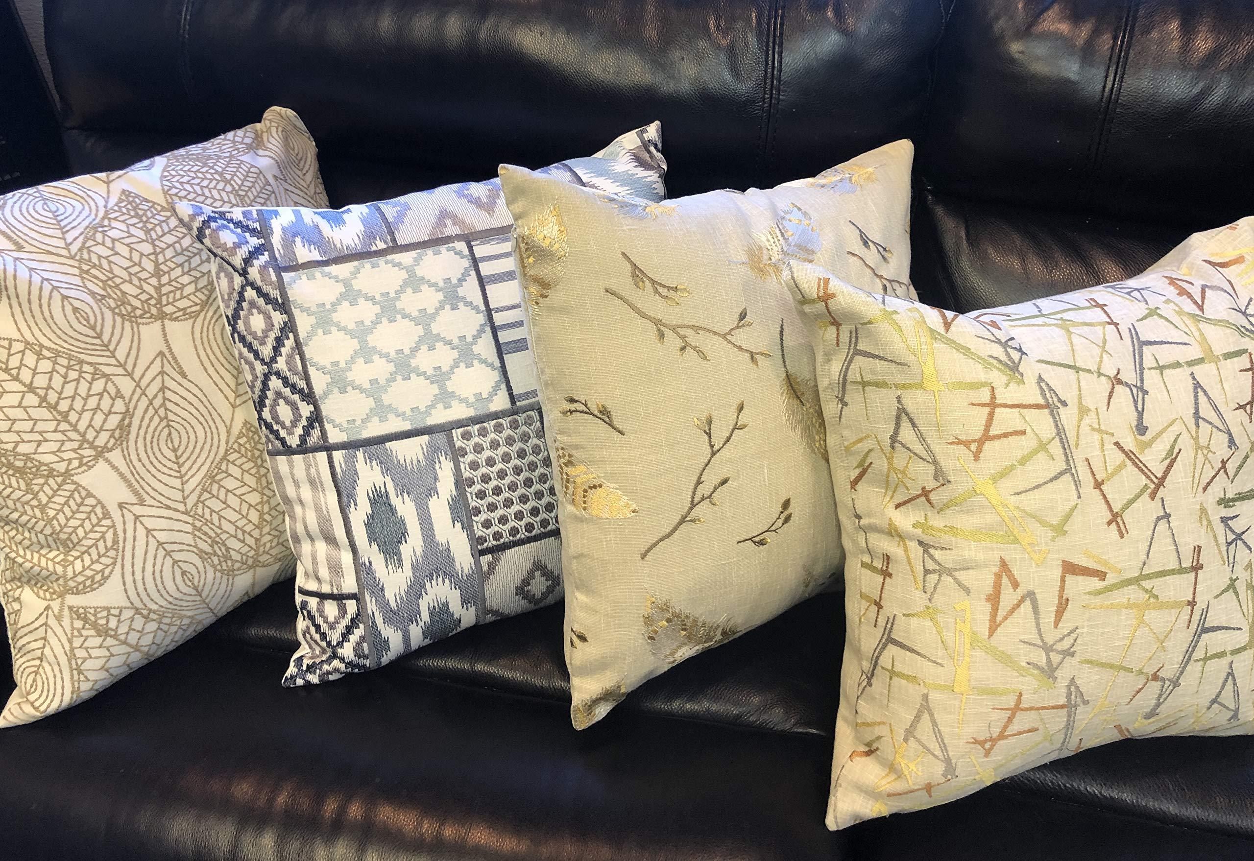 Crestmont Embroidered Decorative Pillow Covers – 20×20 Set of 2