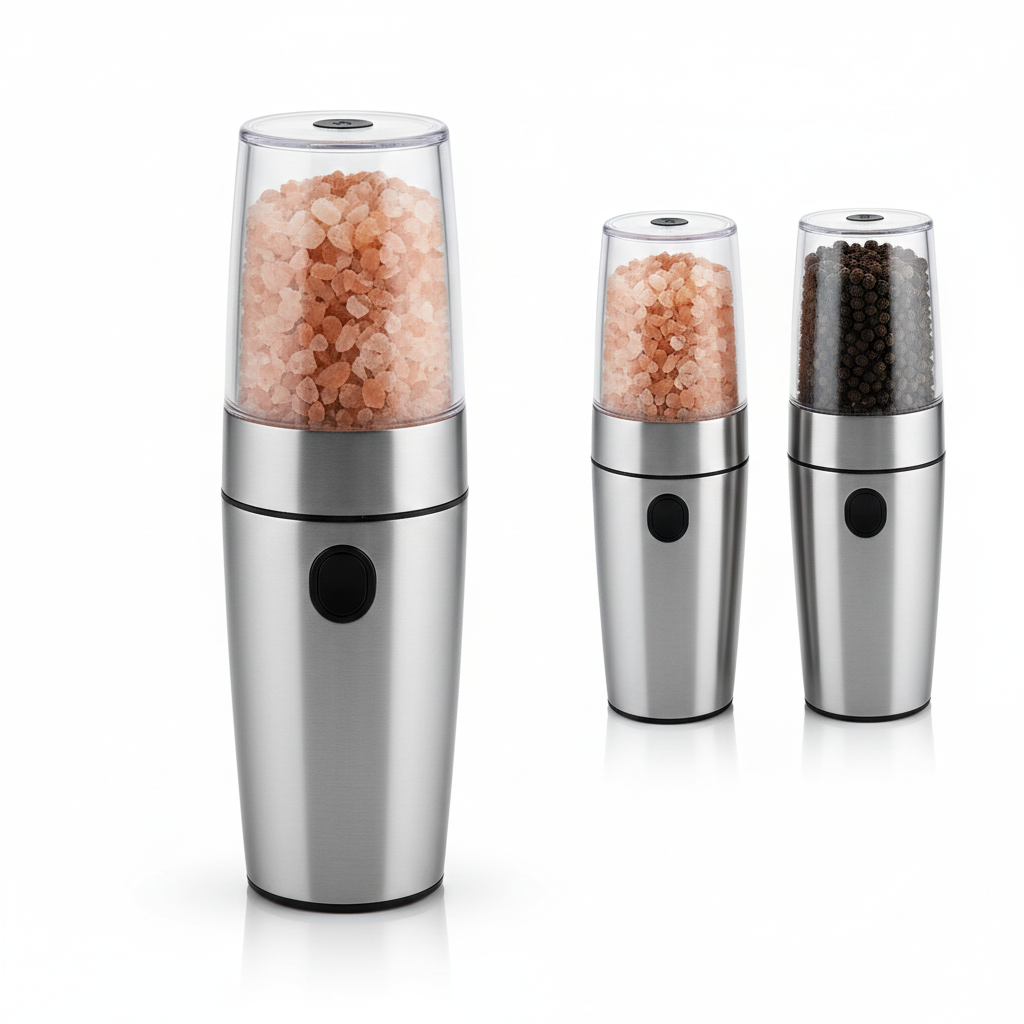 Automatic Stainless Steel Salt & Pepper Grinder Set (2-Pack)