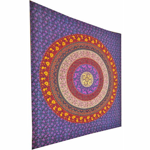 Botanical Garden Floral Cotton Tapestry – Full Size Wall Hanging