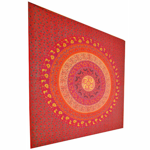 Botanical Garden Floral Cotton Tapestry – Full Size Wall Hanging