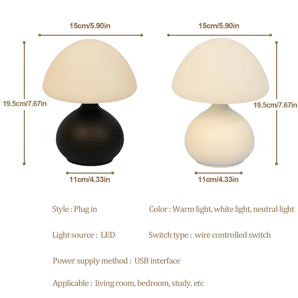 Modern Mushroom Table Lamp | Minimalist Touch Dimming Light