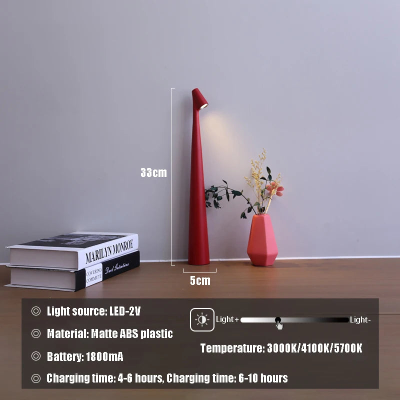 Minimalist Touch Desk Lamp — Rechargeable LED | Modern Ambient Light