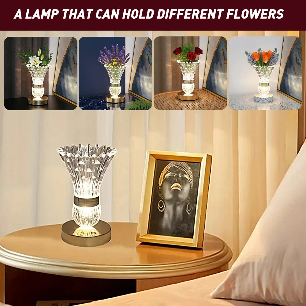 Crystal LED Vase Table Lamp