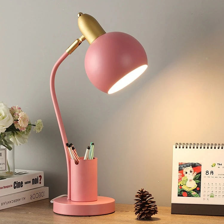 Macaron LED Desk Lamp – Dimmable & Eye-Protection | Nordic Iron Design