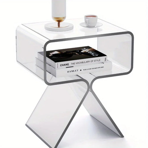 Modern Transparent Acrylic Bedside Table – Creative Mini Side Table