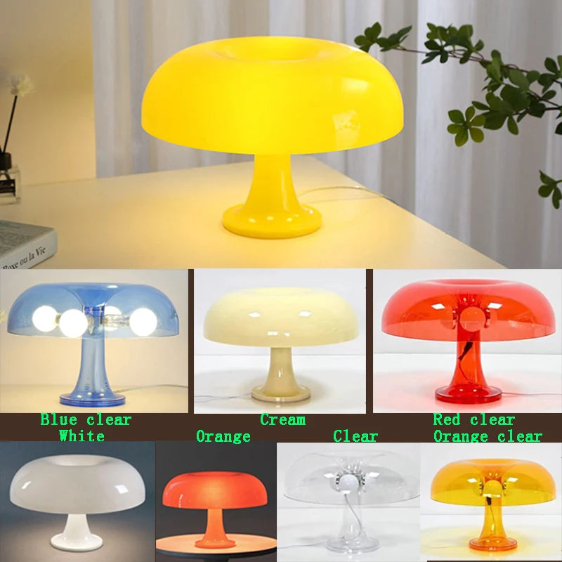 Italian Minimalist Mushroom Lamp – E14 or Fixed LED | Modern Table Light