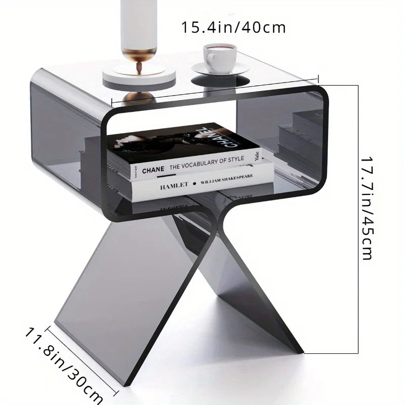 Modern Transparent Acrylic Bedside Table – Creative Mini Side Table