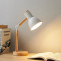 Creative Nordic Wooden Desk Lamp — Adjustable LED Bedside & Reading Light