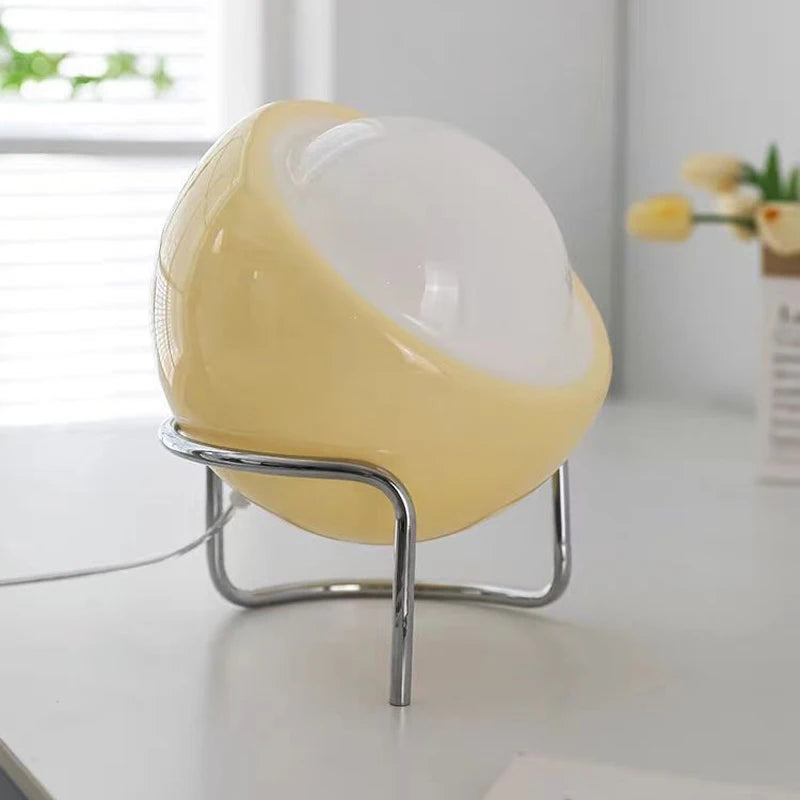 Bauhaus Glass Table Lamp – Nordic Retro Bedside Ambient Light