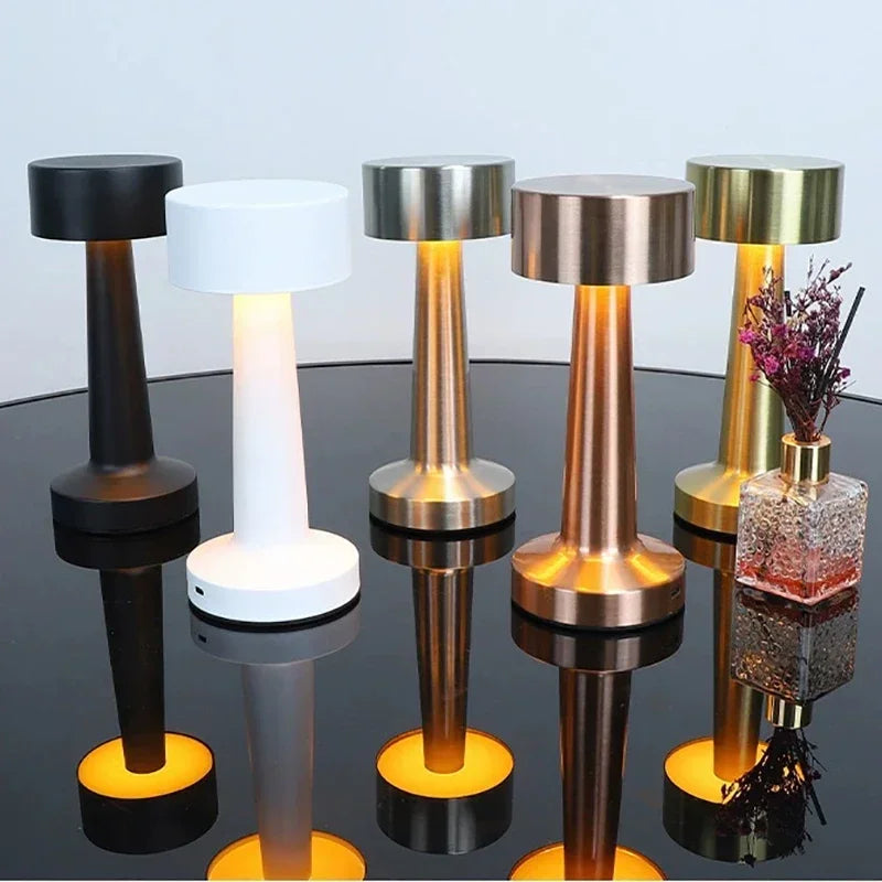 Rechargeable Retro Table Lamp – Metal Touch LED Atmosphere Light