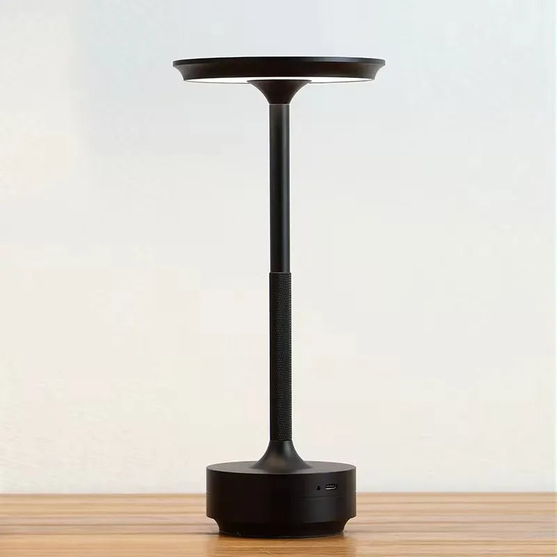 Wireless Aluminum LED Desk Lamp – Touch Dimming & Rechargeable