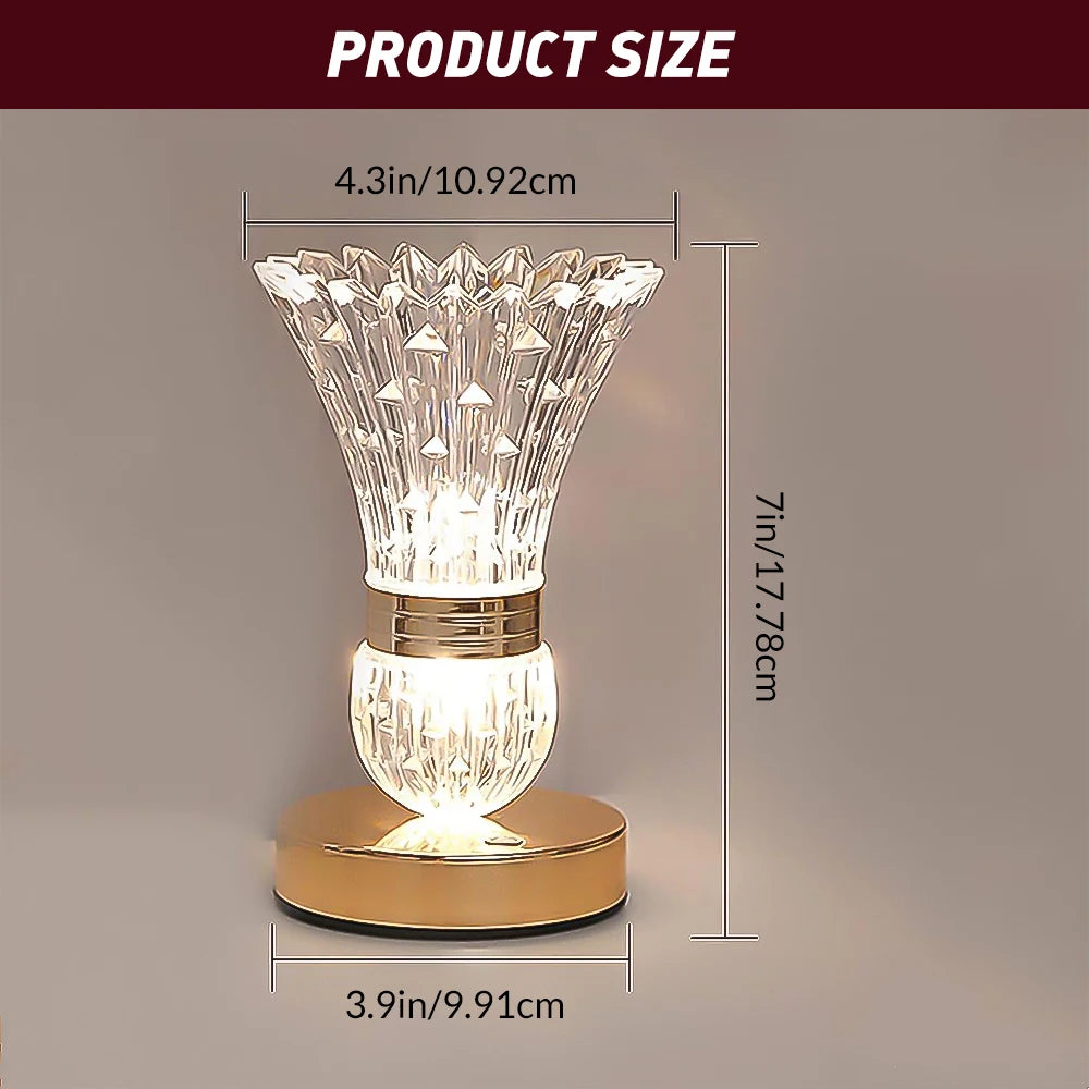 Crystal LED Vase Table Lamp