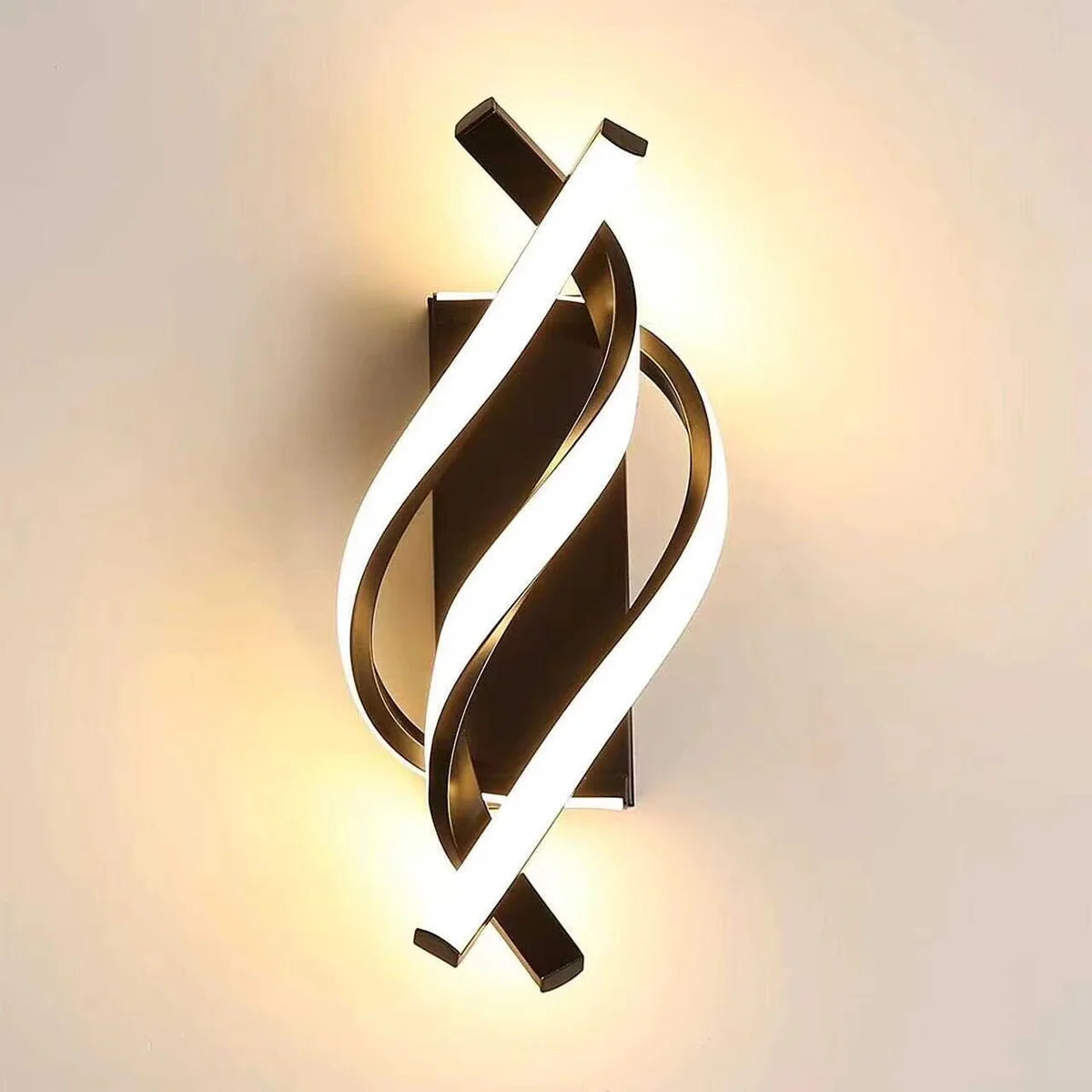 Modern Led Wall Light Energy Saving Artistic Lamp Cool White Lighting Fixture Minimalist Mounted Black Metal Sconce Simple Decor