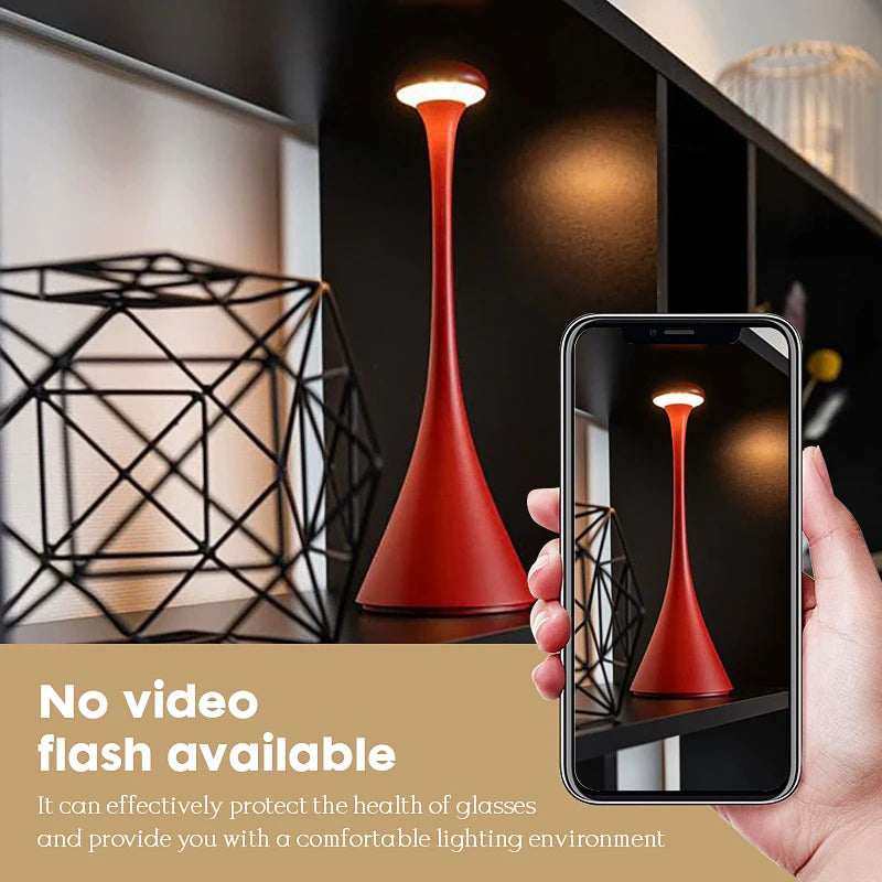 Rechargeable Portable LED Desk Lamp – Touch Control Mushroom Light for Bedroom & Cozy Decor