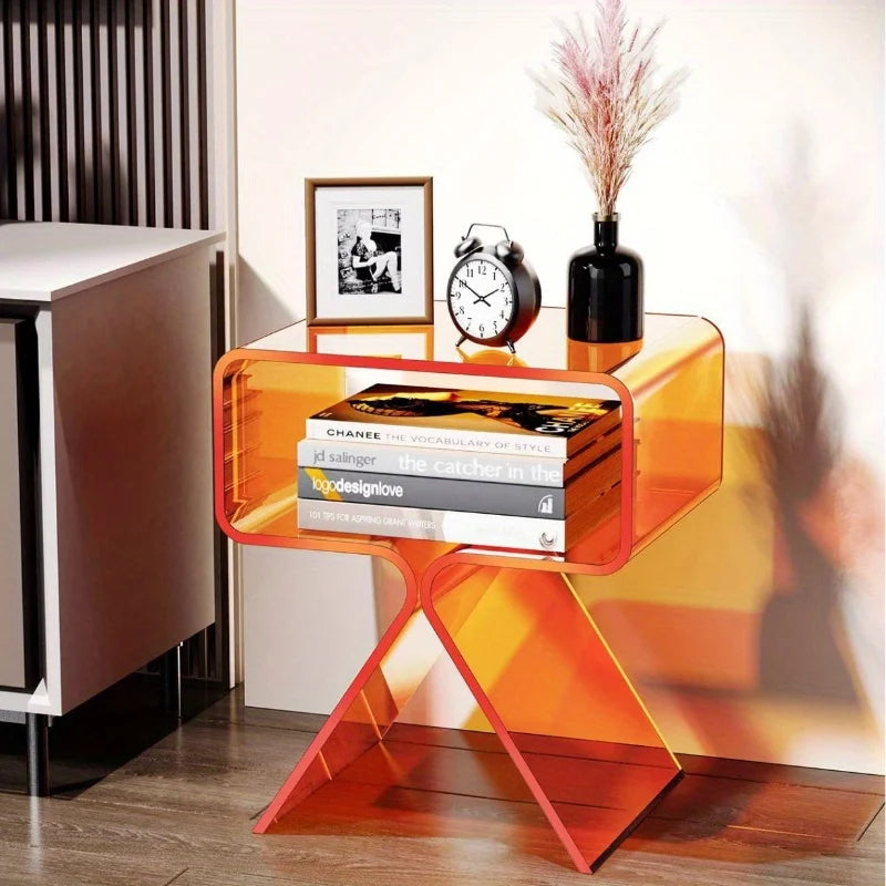 Modern Transparent Acrylic Bedside Table – Creative Mini Side Table
