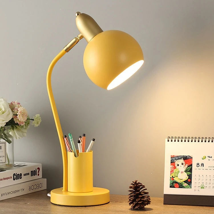 Macaron LED Desk Lamp – Dimmable & Eye-Protection | Nordic Iron Design