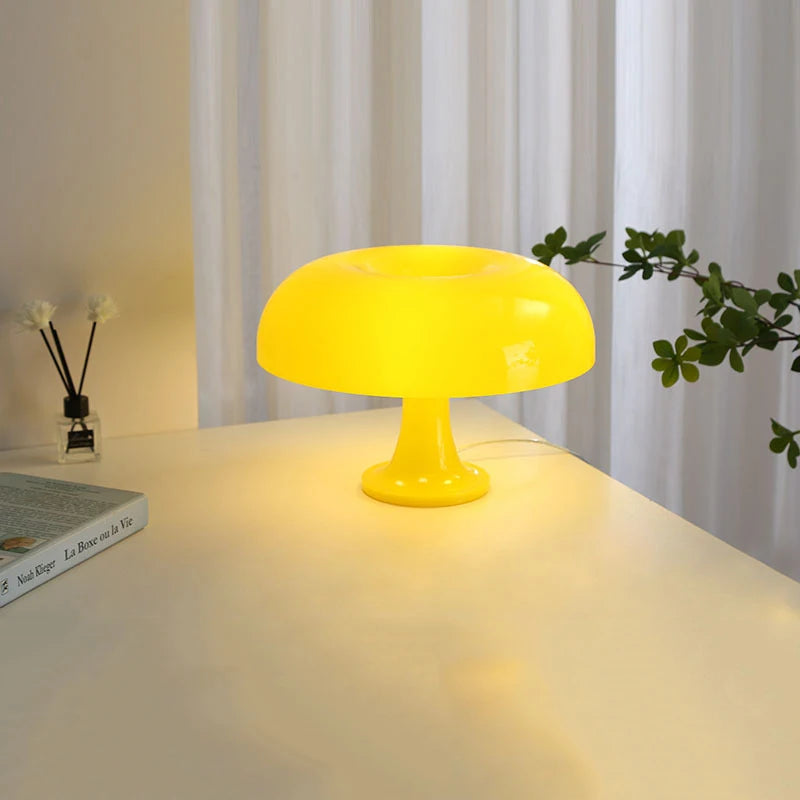 Italian Minimalist Mushroom Lamp – E14 or Fixed LED | Modern Table Light