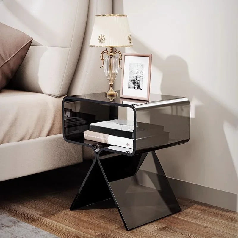 Modern Transparent Acrylic Bedside Table – Creative Mini Side Table