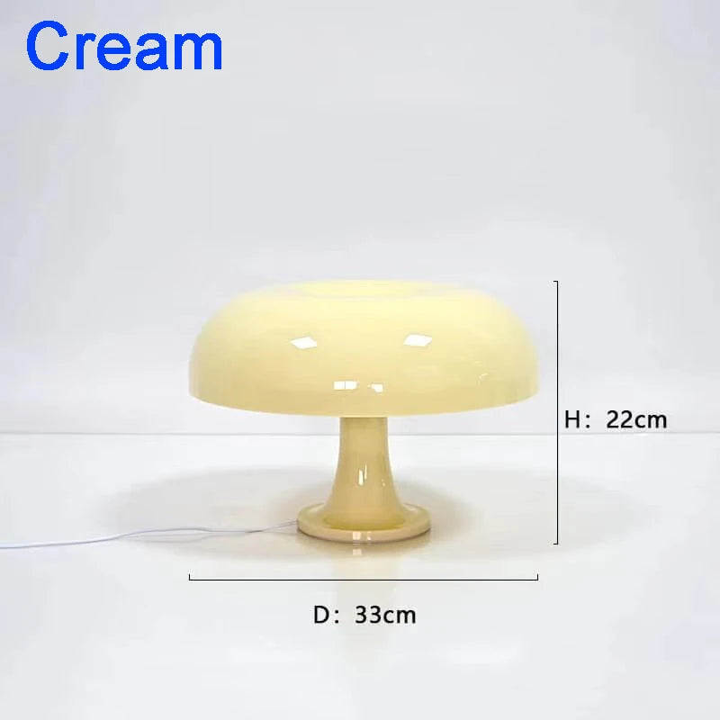 Italian Minimalist Mushroom Lamp – E14 or Fixed LED | Modern Table Light