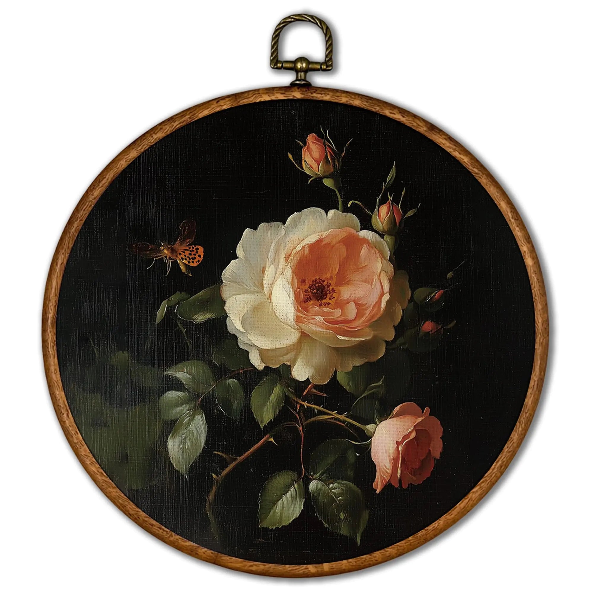 Chic Blossom Canvas Art - Retro Rose Wall Decor
