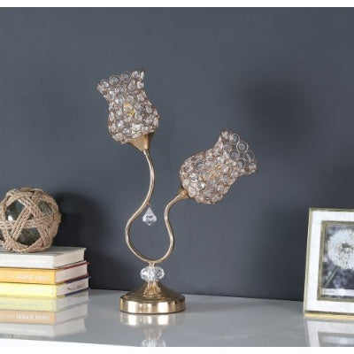 Elegant Rose Gold Floral Table Lamp