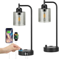 Industrial Desk Lamps 2-Pack with USB-C Charging & Dimmable Light