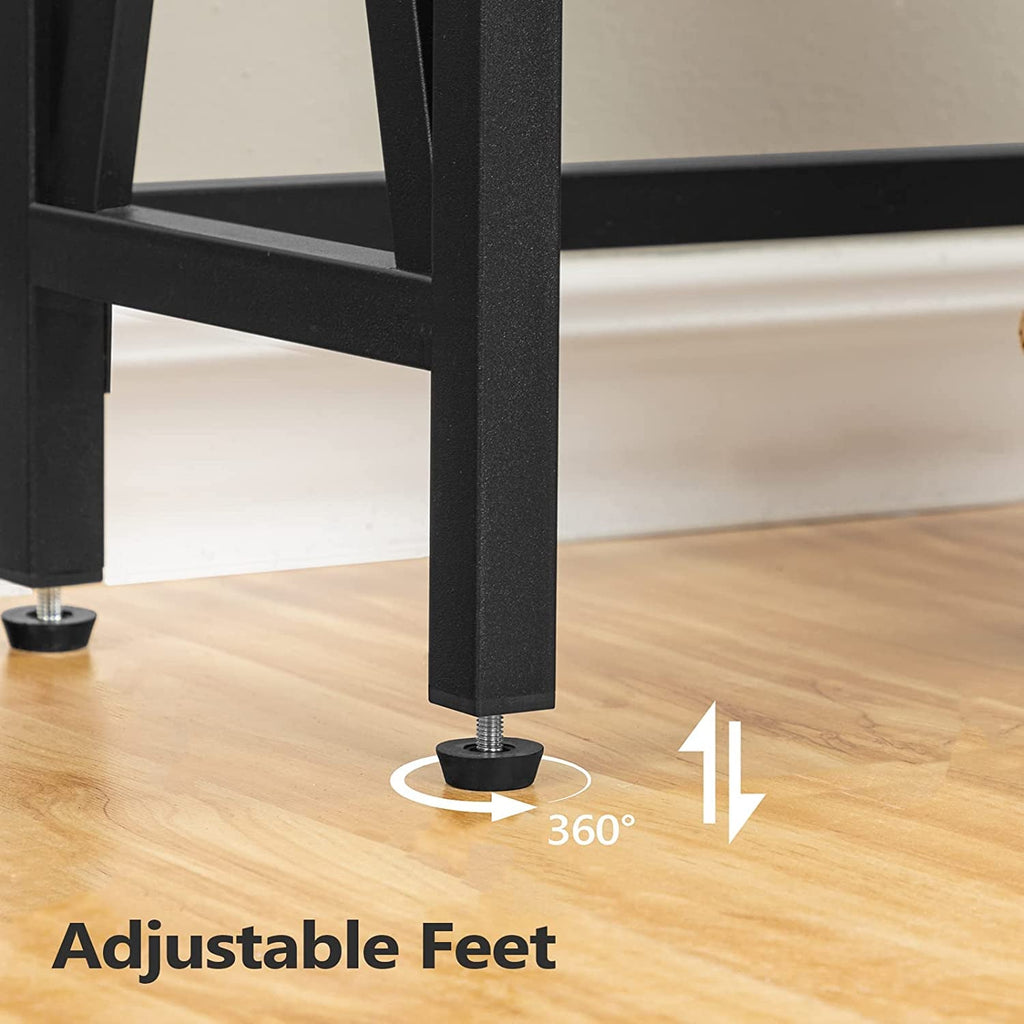 Rustic Brown Sofa Table with Power Outlet & USB Ports