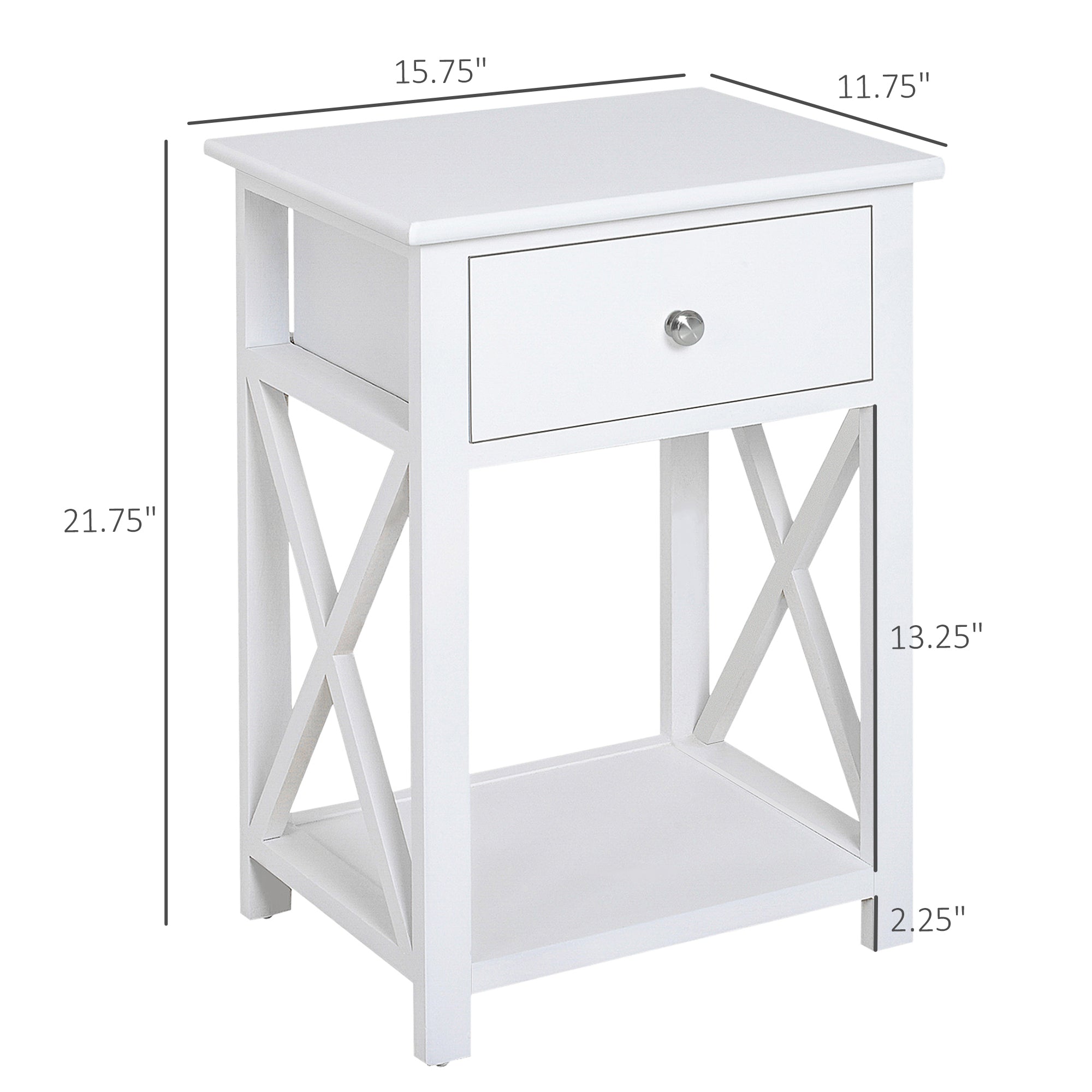 Farmhouse End Table with Drawer & Shelf