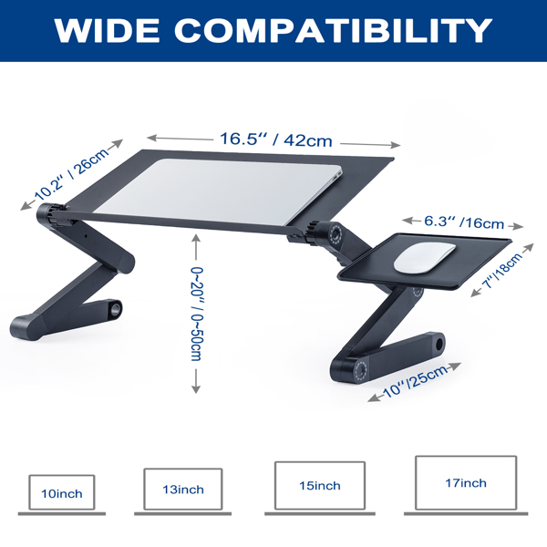 Adjustable Laptop Desk with Cooling Fans – 360° Ergonomic Workstation