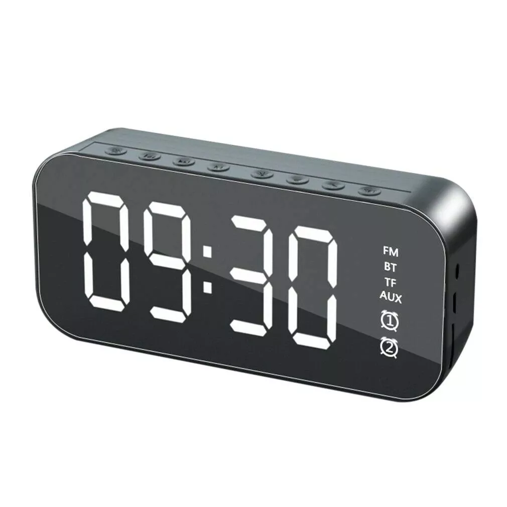 LED Display Alarm Clock Bluetooth Speaker with FM Radio