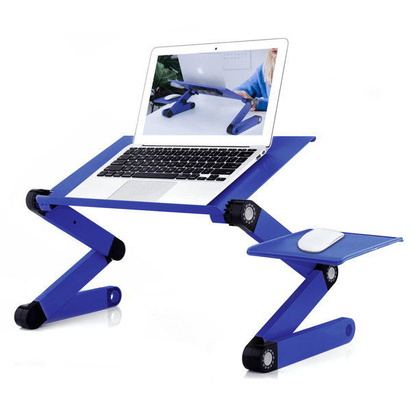 Adjustable Laptop Desk with Cooling Fans – 360° Ergonomic Workstation