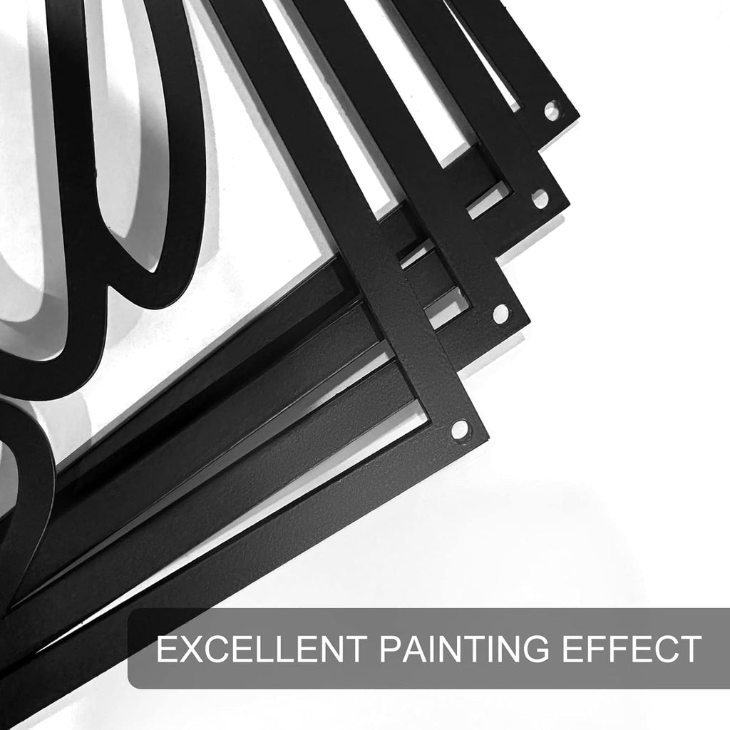 Black Abstract Metal Wall Art Set – Minimalist 3D Home Decor (4 Pack)