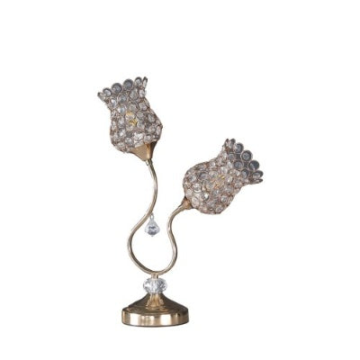 Elegant Rose Gold Floral Table Lamp