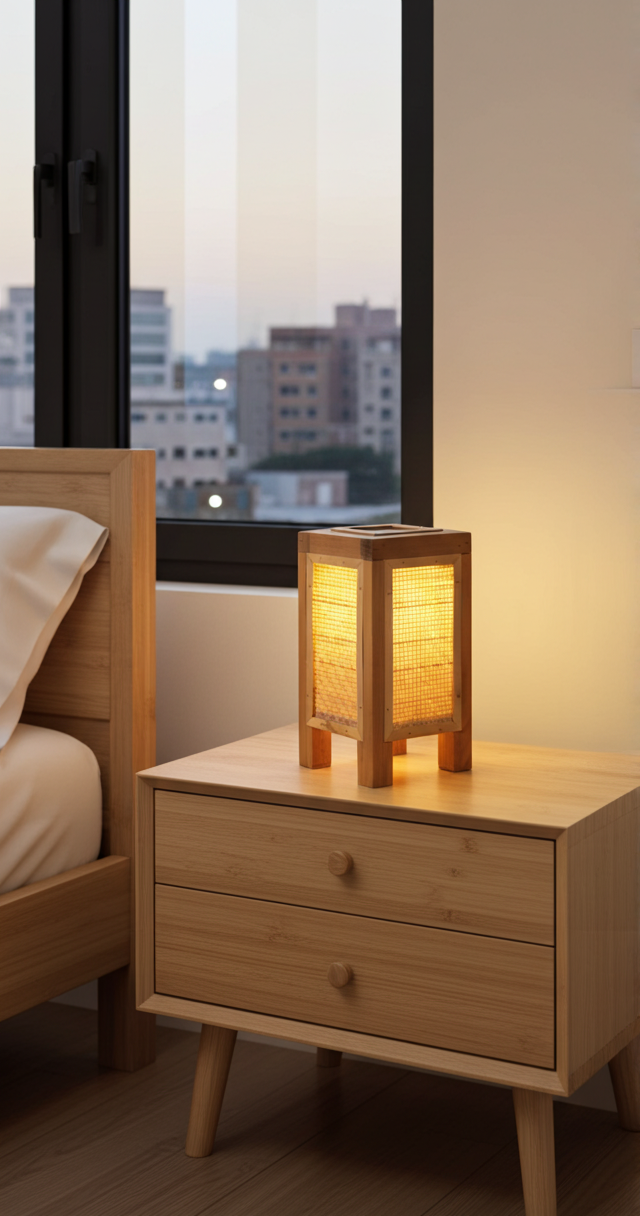 Bamboo Contemporary LED Table Lamp