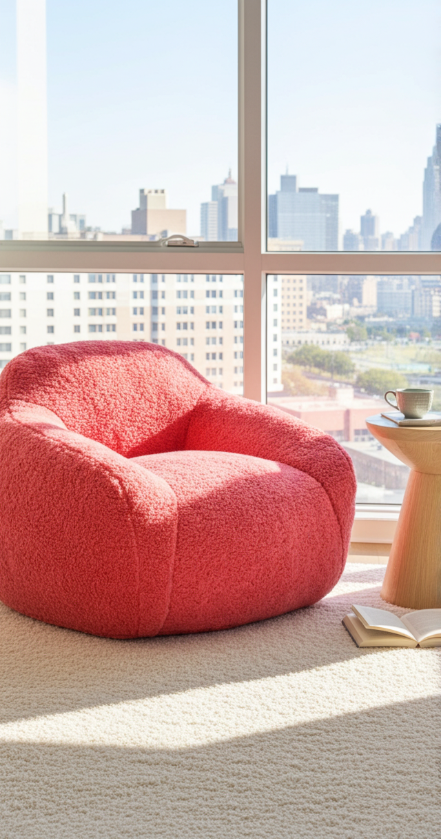 Giant Bean Bag Chair for Adults, Spacious Memory Foam Bean Bag Sofa