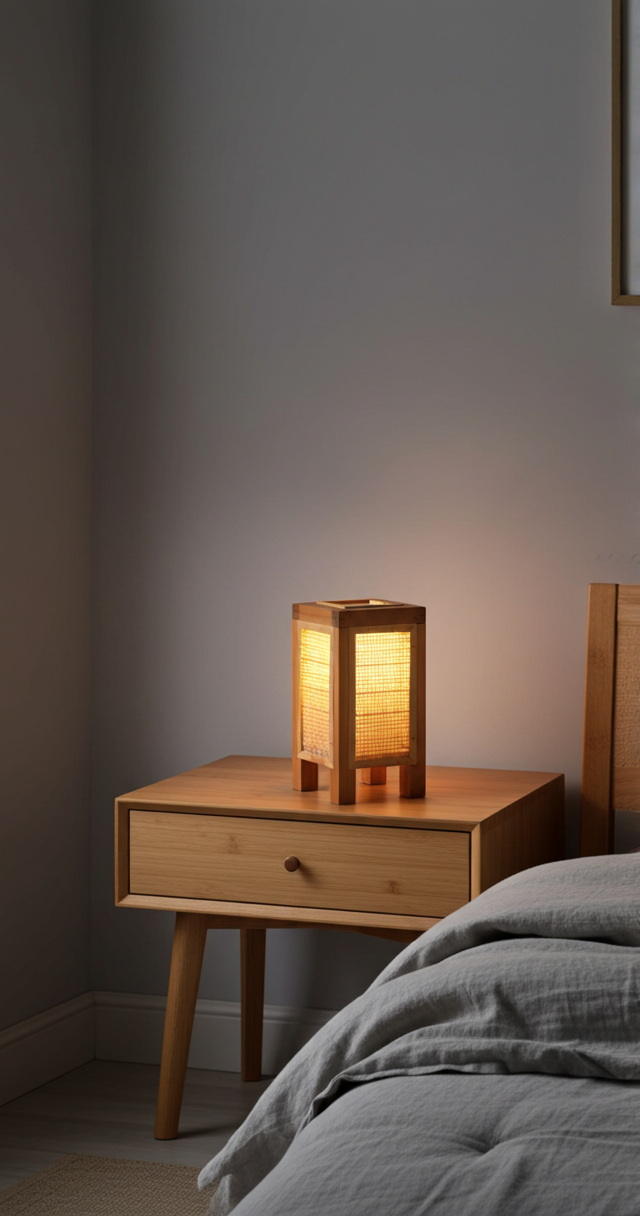 Bamboo Contemporary LED Table Lamp