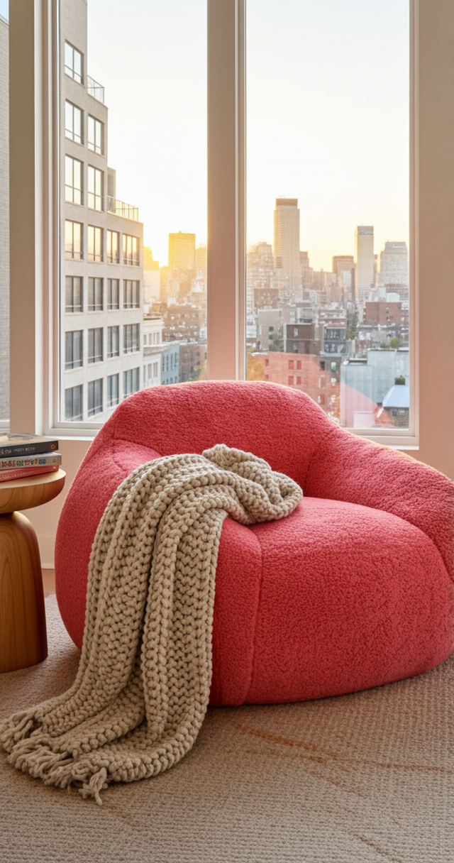 Giant Bean Bag Chair for Adults, Spacious Memory Foam Bean Bag Sofa