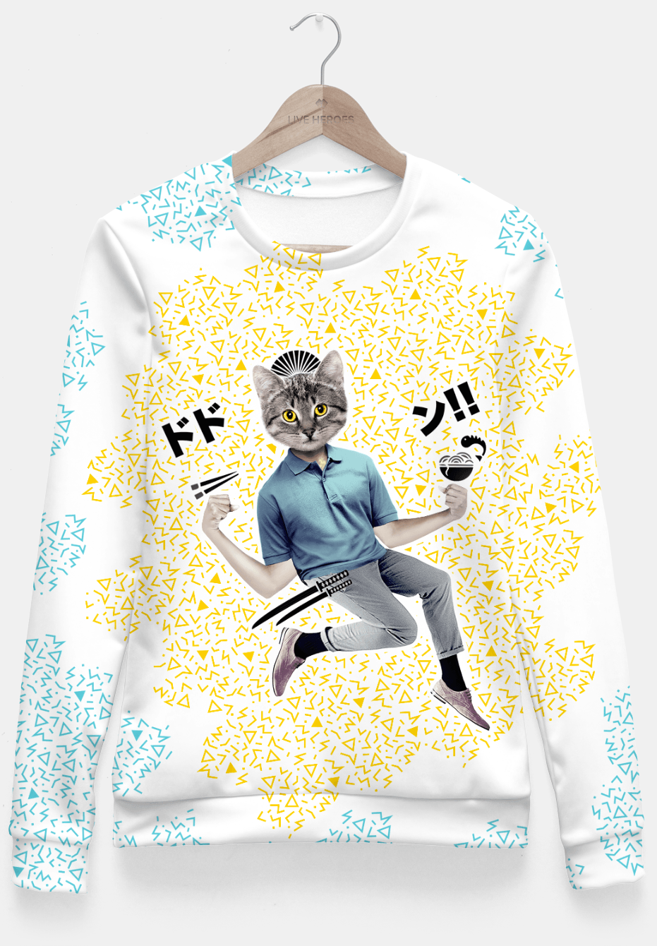 Dodon Fitted Waist Sweater for Women – Warm Full-Print Knit