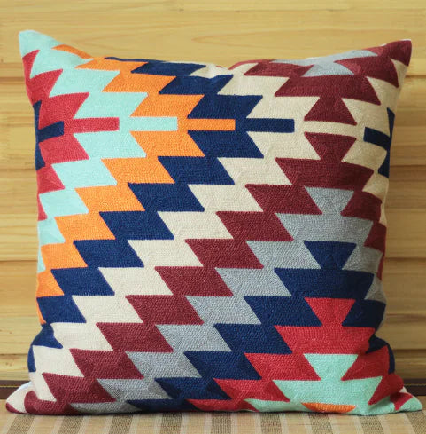 Boho Geometric Cushion Cover – Colorful Modern Throw Pillow
